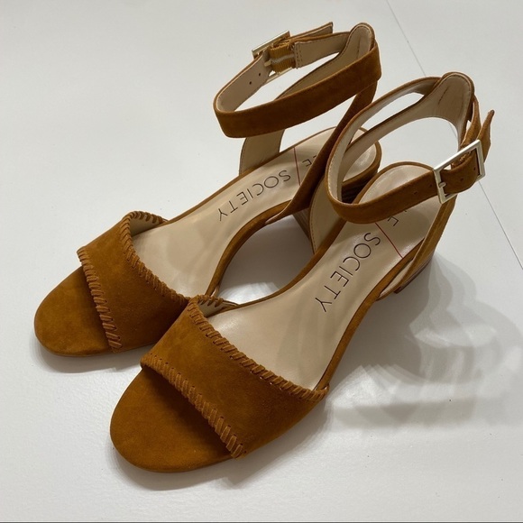 Sole Society Sylie Ankle Strap Sandal block size 8 1/2 - Picture 2 of 5